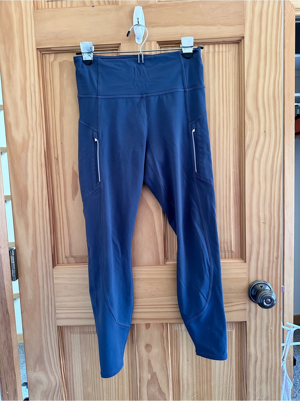 Athleta High-Waist Rainier Tights with Side Zip Pockets and reflective detail